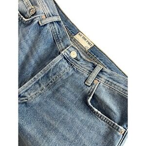 We The Free People Distressed Jeans Blue Denim Button Fly Size 28 Boho Grunge